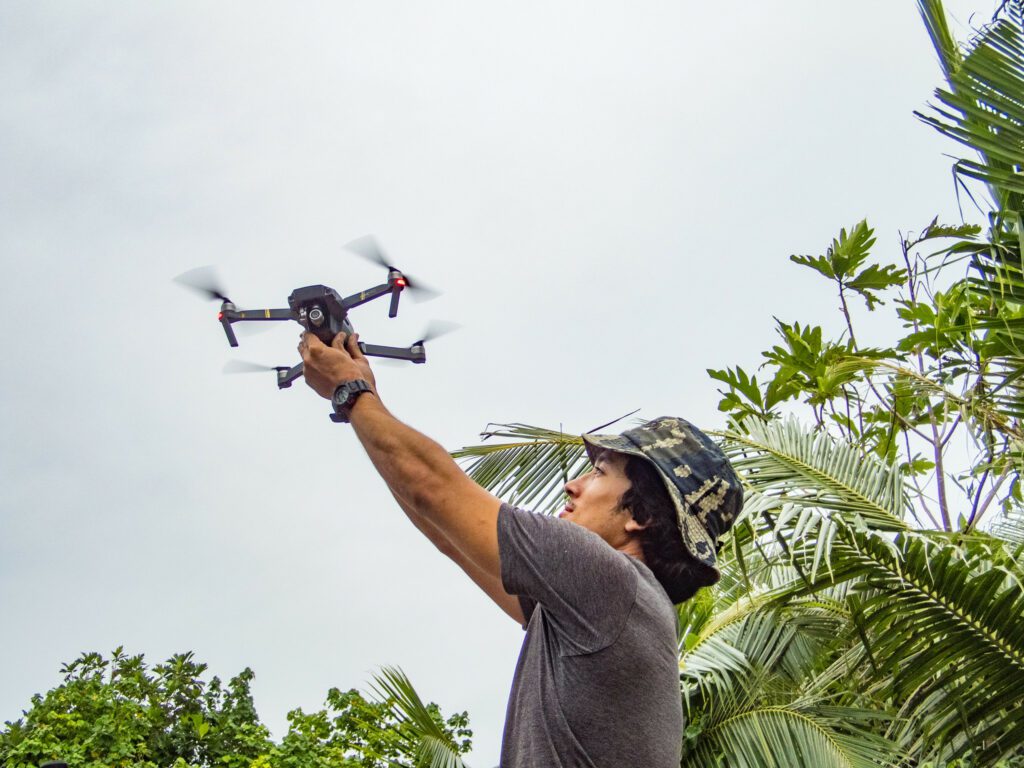 Jason Launching the Drone - Island Conservation