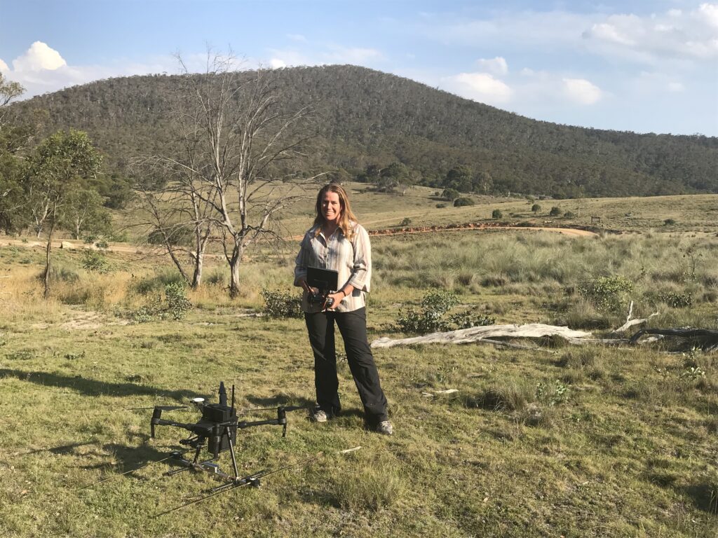 Wildlife Drones Dr Debbie Saunders launching a Drone